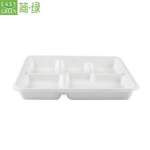 Biodegradable 5 Compartment Trays in Elementary School Cafeterias
