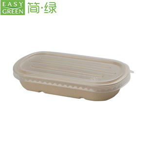 Divide Takeaway Oval Biodegradable Food Containers With Lids