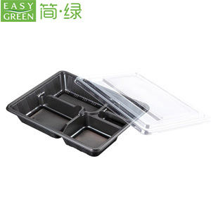6 Compartment Disposable Bento Box Customized Pp Plastic 500Ml
