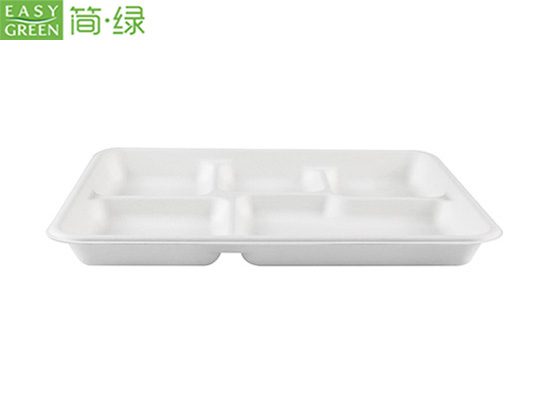 Wholesale CT Series 5-com Rectangle White Pulp Food Tray Manufacturer