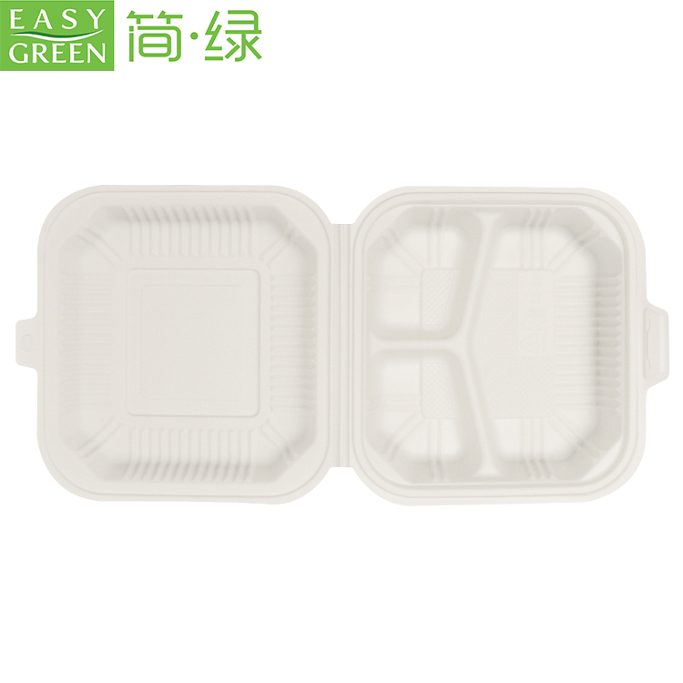 HeloGreen Eco Friendly 125 Count 7x5 1 Compartment To Go Food Containers  - Heavy-Duty Quality, To Go Containers Disposable, Cornstarch, Microwave