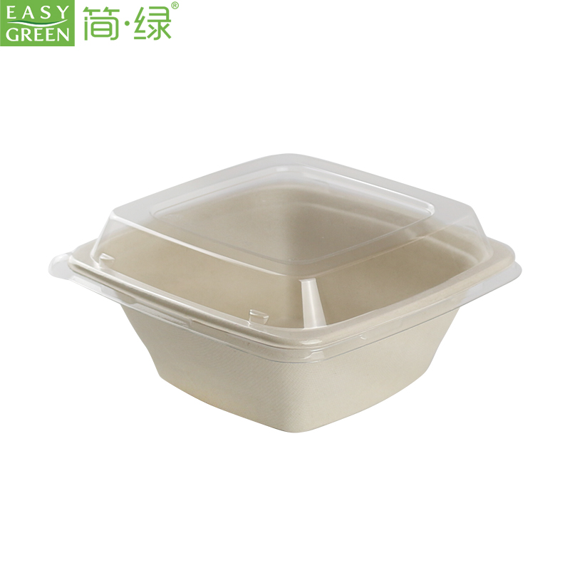 EG-32S 32oz Disposable Bagasse Takeout Food Bowls With Lid