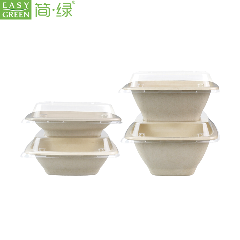 EG  Series Disposable Bagasse Takeout Food Bowls With Lid